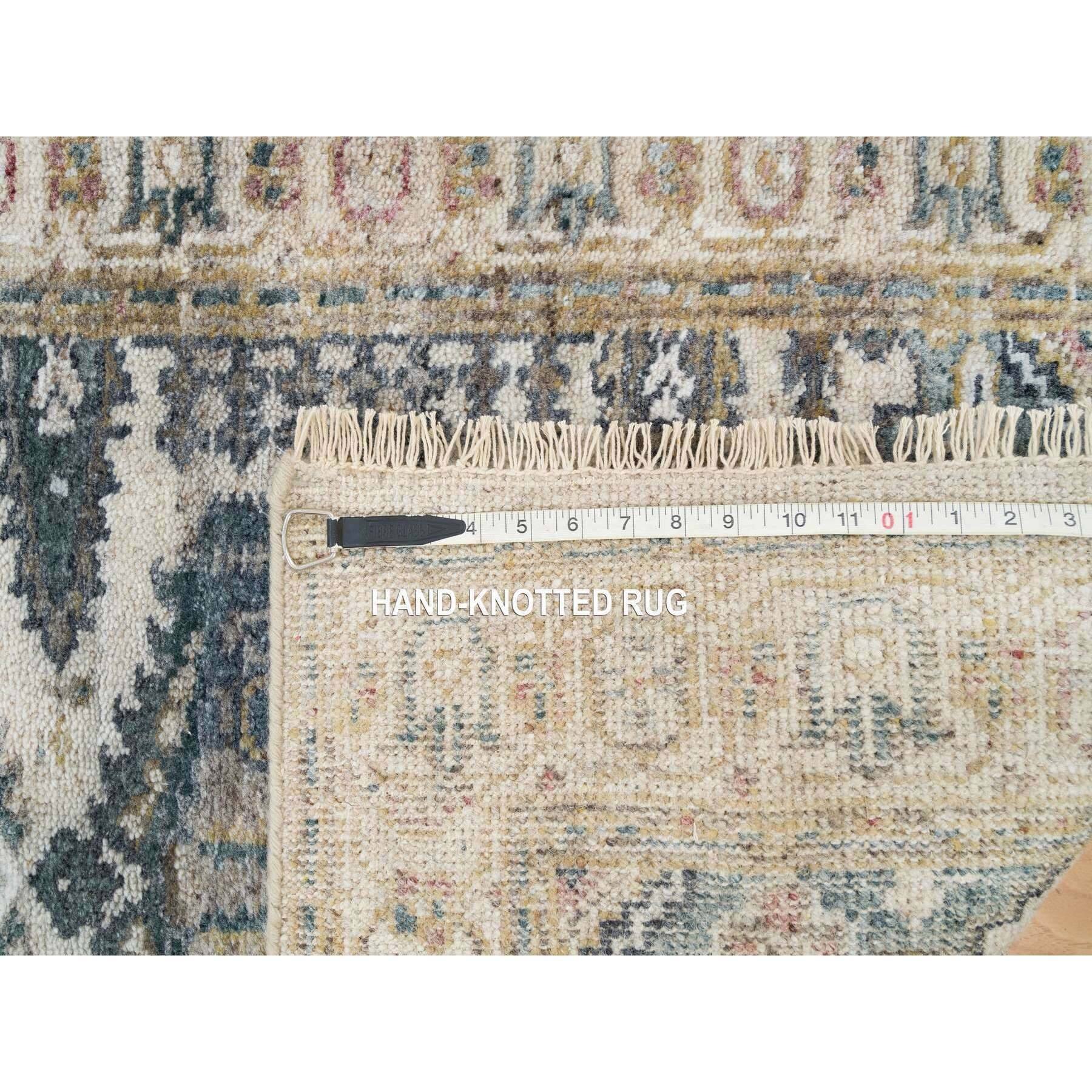 Shahbanu Rugs Floral White Soft Wool Hand Knotted Reimagined Persian